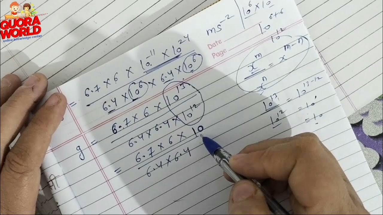 calculate acceleration due to gravity(g) on the surface of earth