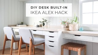 Ikea Alex Desk Hack Diy Desk Built-In With Alex Drawers And Ekby Alex Shelves