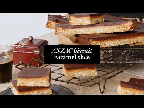 Anzac biscuit caramel slice recipe | delicious. Australia