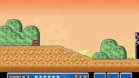 SMB3 for Super Mario All-Stars Custom Level #390 - Desert Outskirts 2