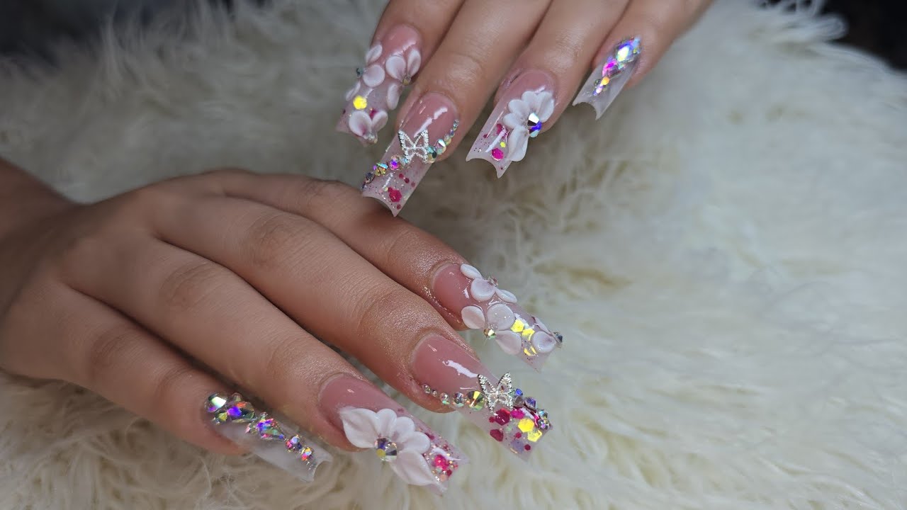 Uñas XxL De Acrílico con diseño Mix