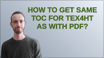 Tex: How to get same TOC for tex4ht as with PDF?