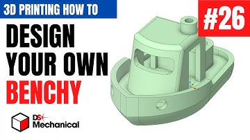 Design Your 3D Print BENCHY in Designspark Mechanical - DSM Narrated Tutorial #26 Mirror Line, Blend