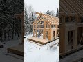 Empty Snow Forest Turned Into Dream Cabin ❄️🏡 #shorts