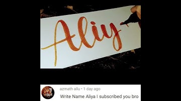 Aliya name calligraphy with pen | #calligraphy #handlettering #moderncalligraphy #art #shorts