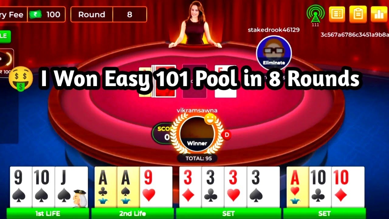 🤑 I Won Easy 101 Pool Rummy in 8 Rounds || interesting Mpl 101 Pool ...