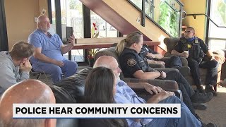 Community members sit down with Portland police officers to discuss safety concerns