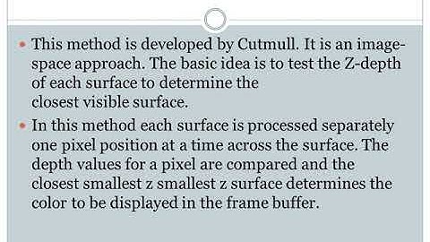 Interactive Computer Graphics: Z buffer Algorithm