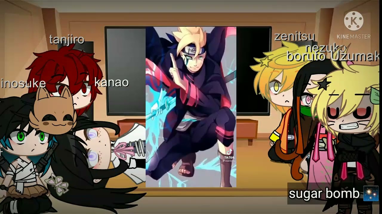 demon slayer +boruto react to boruto  part 2/3 gacha club by: sugar bomb ✨