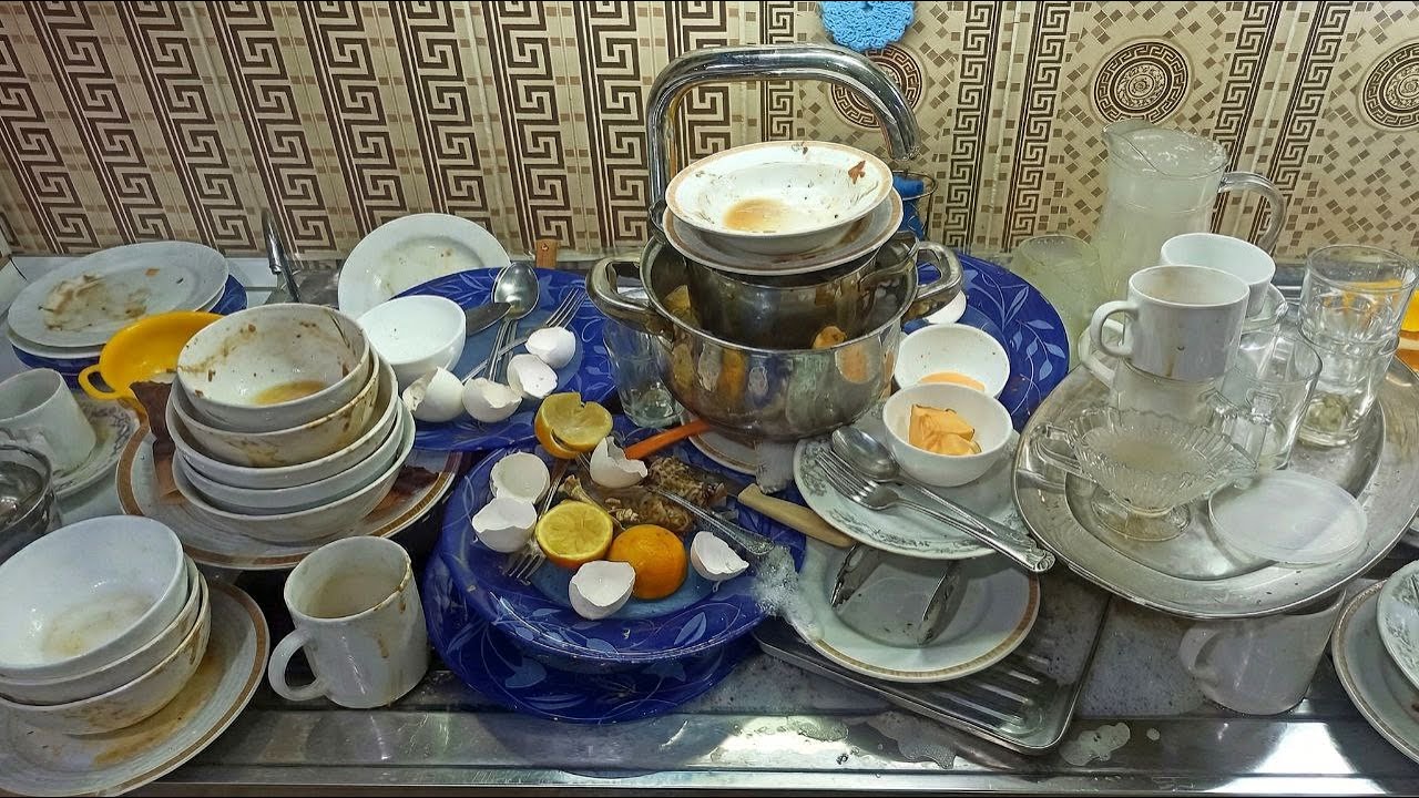 Kitchen Sink Dishwashing ASMR | No Talking