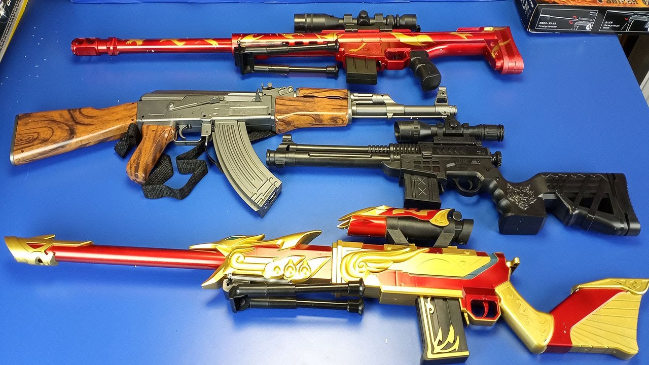 Box of Toys !!! Airsoft Guns Toys Military Weapons Toys Guns YouTube