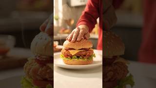 ? McD Style Veg Burger Recipe at Home | Crispy Aloo Tikki Burger #shorts #youtubeshorts