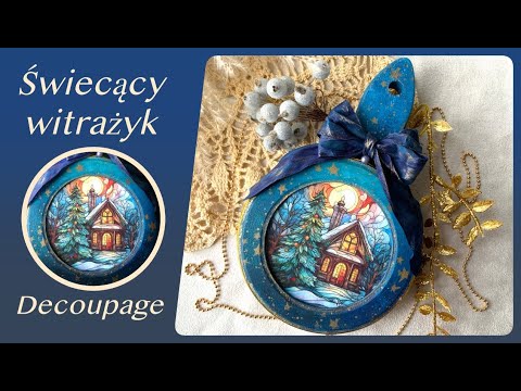 Święcący witraż decoupage