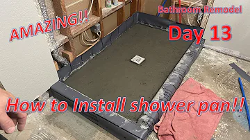 How to pre slope a shower pan on slab - Bathroom Remodel Day 13