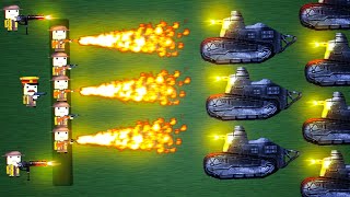 TANK Invasion vs Flamethrower TRENCH DEFENSE - What Happened to Command of War! screenshot 3