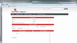 Register requeset to the Support center