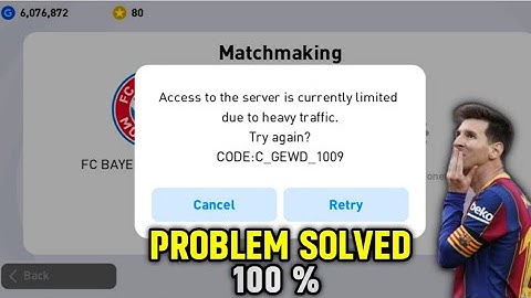 Due to heavy traffic problem solved | pes server problem | pes 2021 mobile