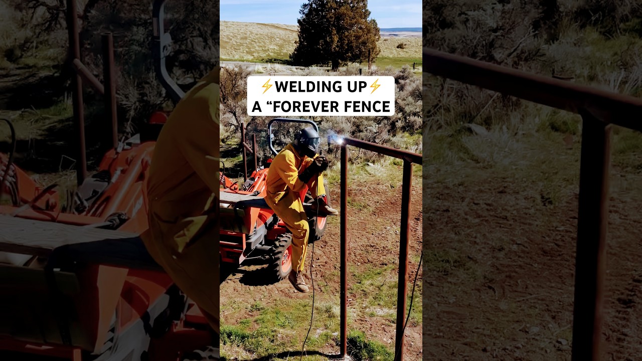 Welding up a FOREVER FENCE #diy #welding #optrel #welder #hobart