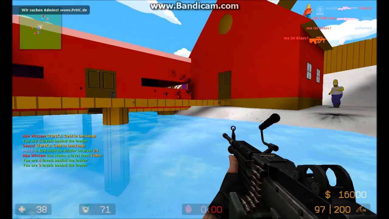 round of counter-strike source game play on Simpsons Map