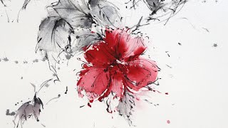 Japanese Style Flower | Watercolor Painting