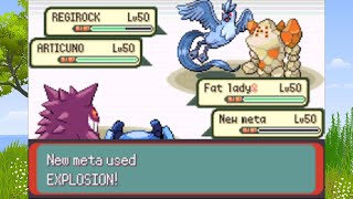 Explosion spam in Emerald's battle tower doubles
