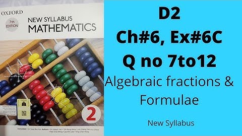Oxford Mathematics 2, D2, Chapter no 6, Exercise no 6C, Q no 7 to 12, New Syllabus, 7th Edition.