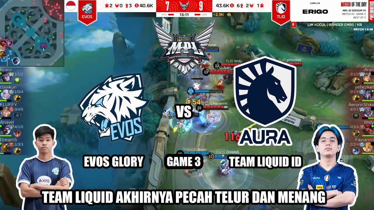 EVOS GLORY vs TEAM LIQUID ID GAME 3 | MPL ID S14 Regular Season Evos Glory vs Team Liquid ID