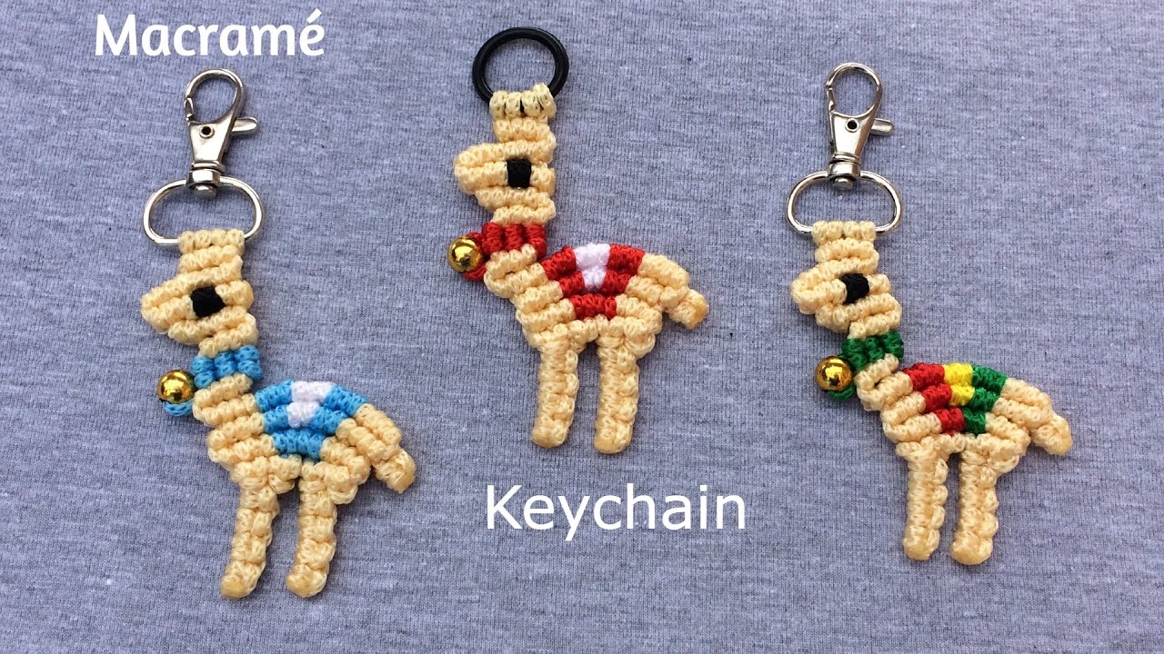 Llama Key chain macramé