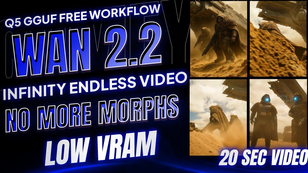 WAN 2.2 ComfyUI Workflow: Infinite, Non-Looping Video on Low VRAM (Q5 GGUF)