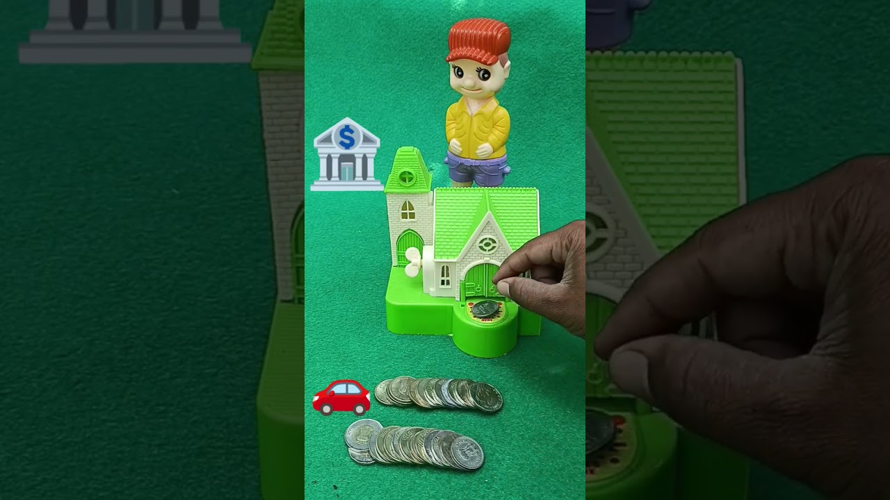 (P-1391)"🏦 Extreme Coin Collection ASMR: Watch This Satisfying Poppy House Bank Fill Up! 💰🎉"👍