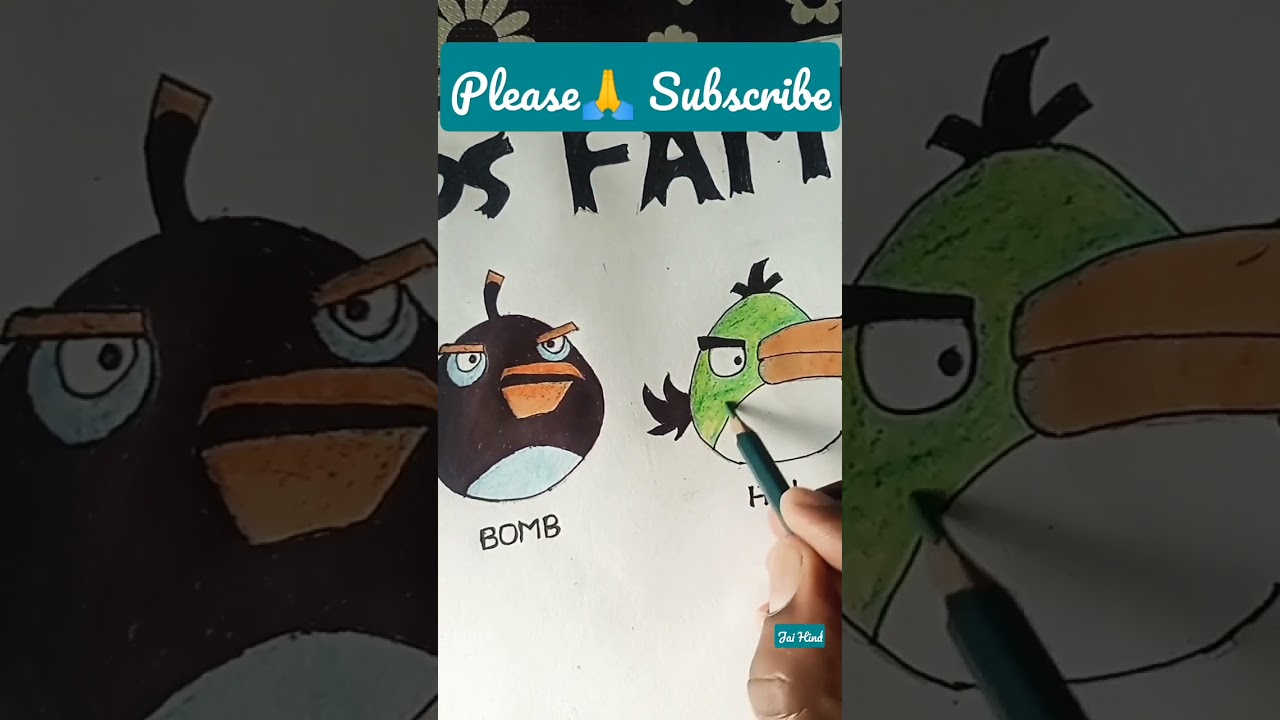 HAL 🐦angry😤 bird 😡🐥family drawing 