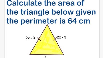 Area of an isosceles triangle given  perimeter.