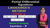 Solution Of Pde Multipliers Method Part 3 3 Solve X 2 Y 2 Z 2 P 2xyq 2xz Youtube