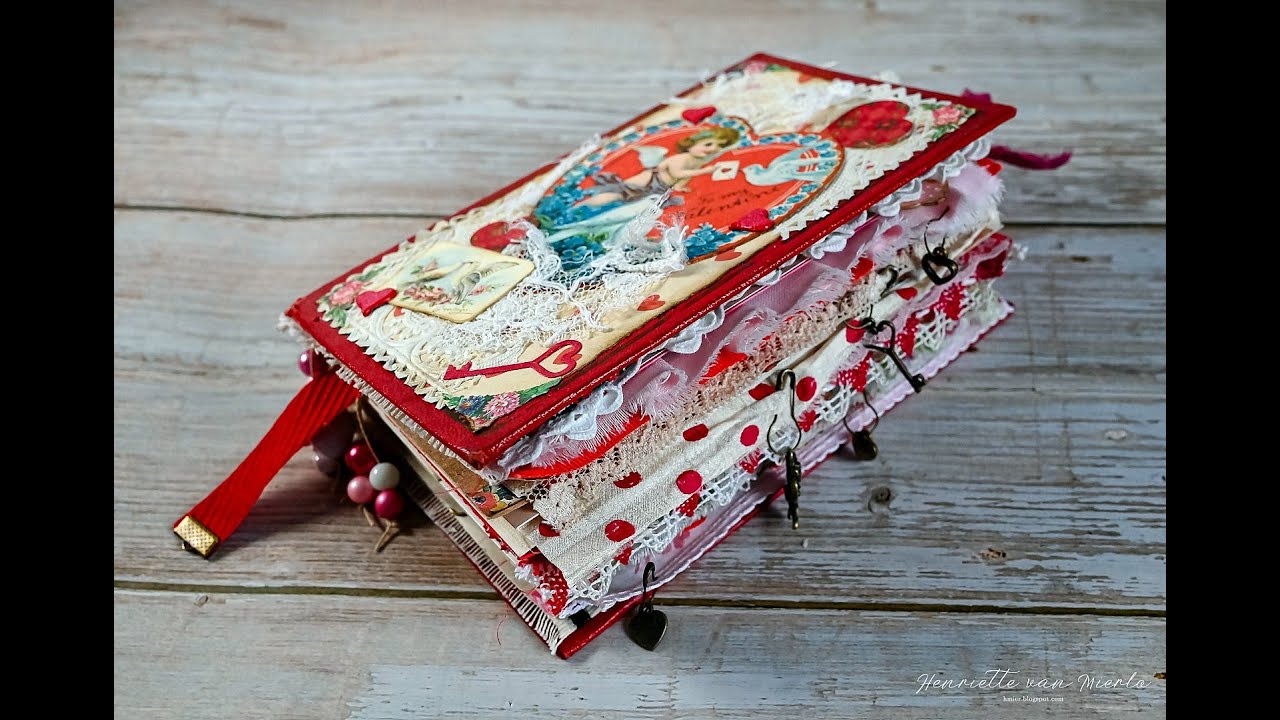 Valentine junk journal - a flip through video (SOLD)