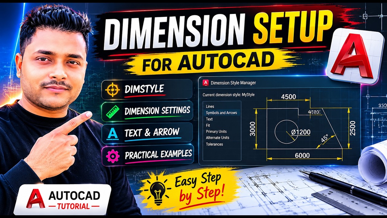 Setting Up the Dimension Style (DIMSTY) in AutoCAD - YouTube