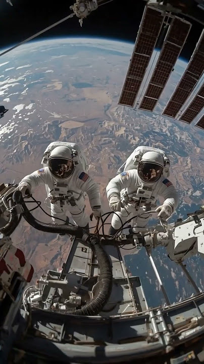 Orbiting at 400km: AI tribute to NASA astronauts π¨π\#NASA #SpaceArt #AIArt #ISS #Space #astronaut