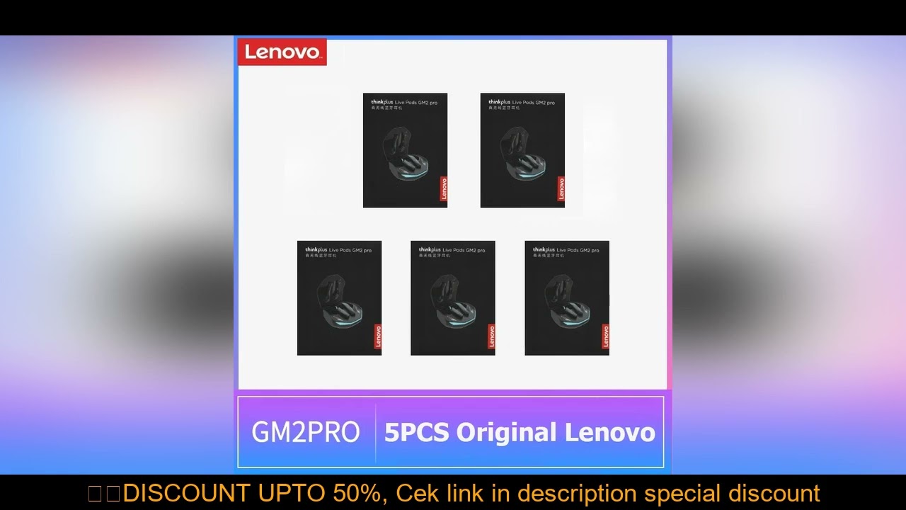 5PCS Original Lenovo GM2 Pro  TWS Wireless Headphones Sliding Cover Gaming Earphone Bluetooth 5.3 Sp