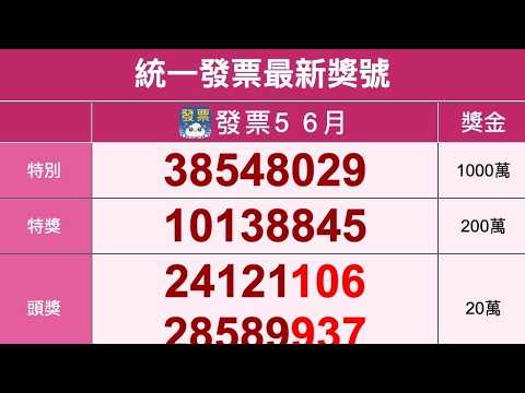 最新！05 06月統一發票中獎號碼（2026年）