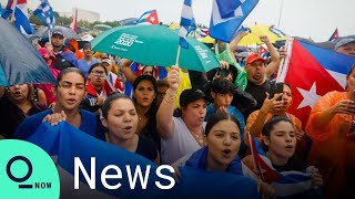 Florida Demonstrators Rally in Support of Cuban Protestors