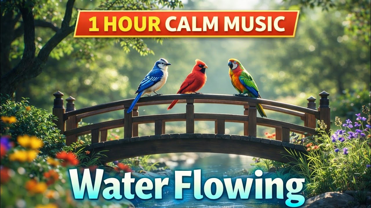 1 Hour Calm Water Flowing & Flute Music 🌿 Deep Relaxation | Meditation & Stress Relief