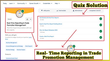 Real Time Reporting in Trade Promotion Management | Salesforce Trailhead | Quiz Solution