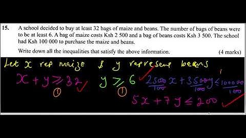 2016 KCSE MATHEMATICS PAPER 2 NO. 15