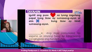 Araling Panlipunan 2 - Thursday Q2 Week 4 #ETUlayLevelUp