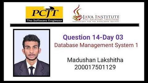 DATABASE MANAGEMENT SYSTEM 1 question set 14