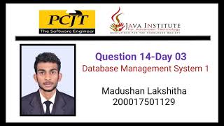DATABASE MANAGEMENT SYSTEM 1 question set 14