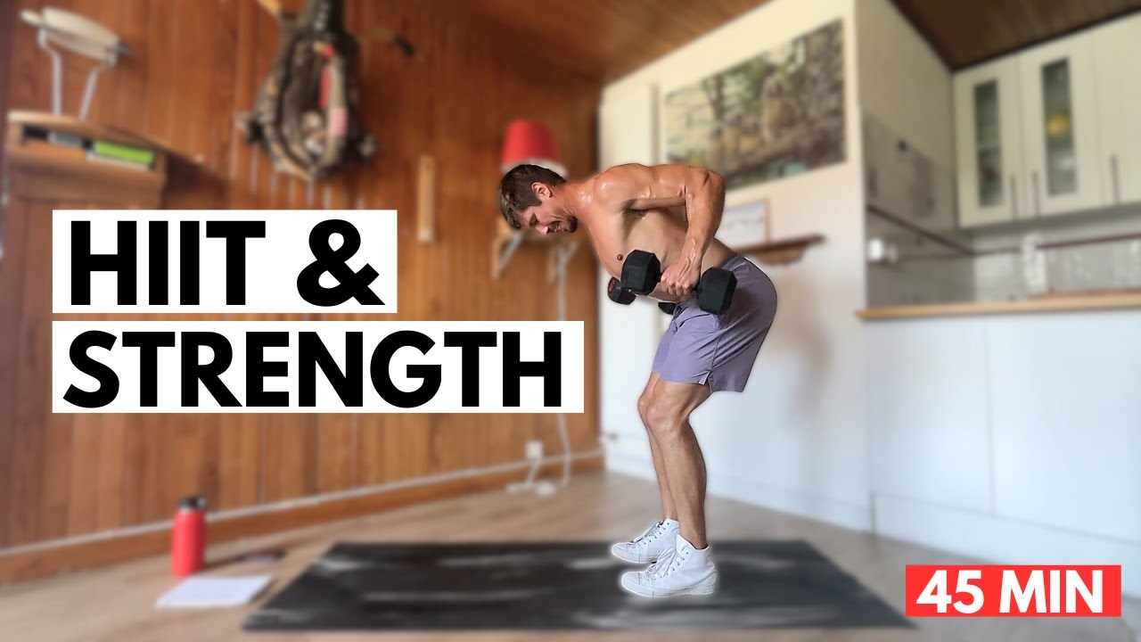 45 Min Home Workout With Weights | Full Body HIIT Cardio And Strength ...