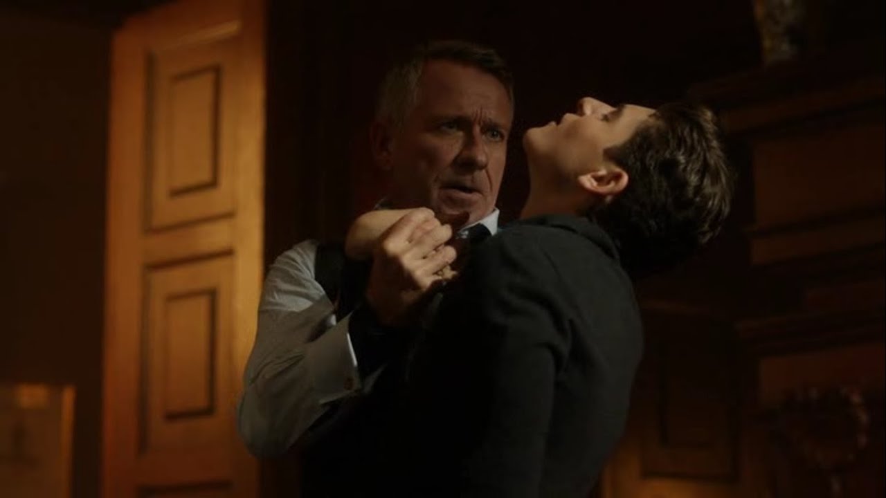 166. Gotham (s4e11). Alfred loses control and punches Bruce./Bruce fires Alfred.