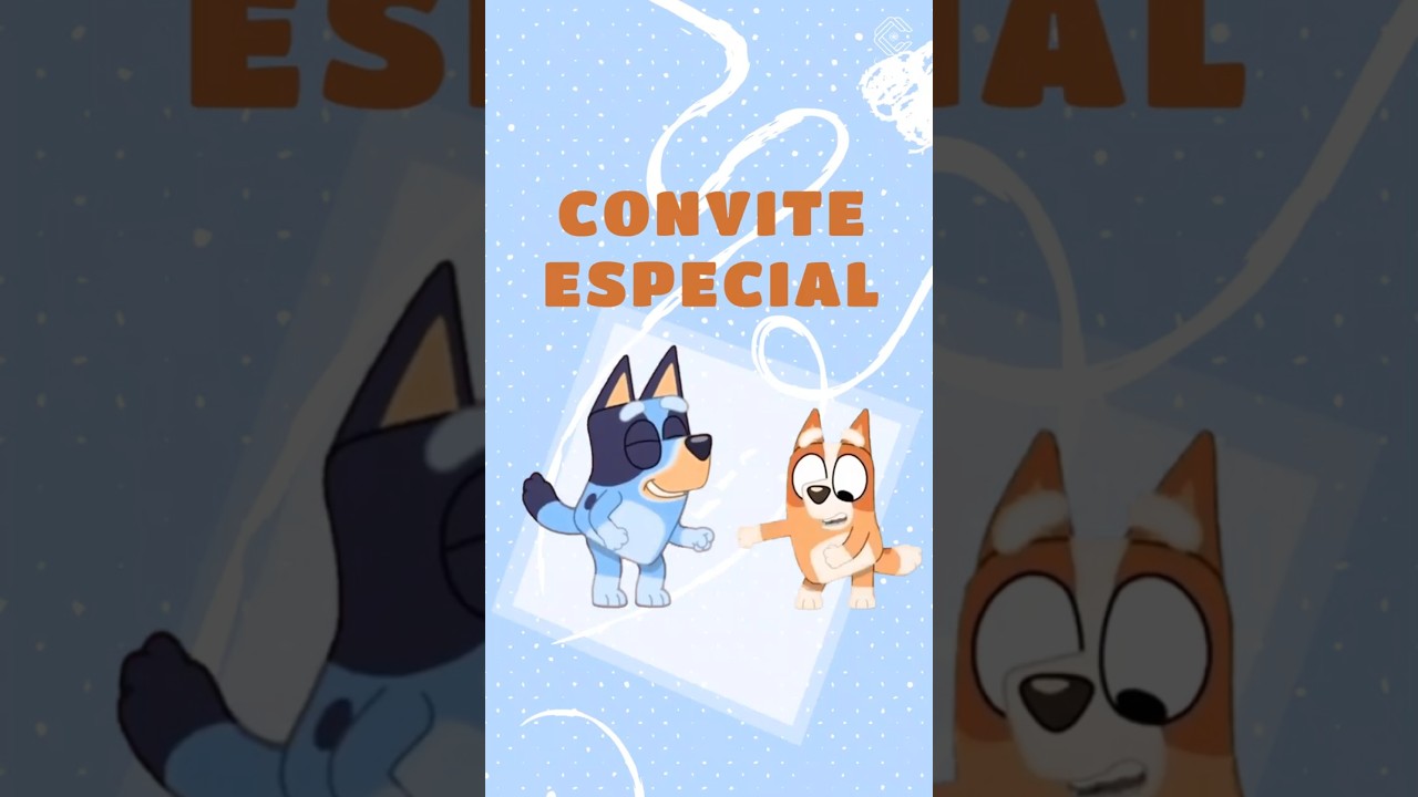 Convite Animado Bluey e Bingo