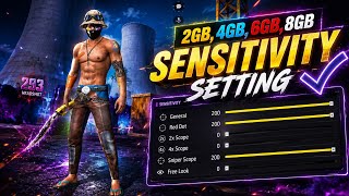 Free Fire Best 🔥Headshot Sensitivity Setting⚡| 2gb, 4gb, 6gb Ram Best Sensitivity Settings ⚙️