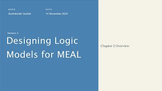 Session 3 Designing Logic Model